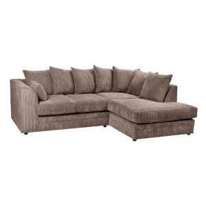 Dylan Jumbo Cord 4 Seater Fabric Corner Sofa in Chocolate Dylan Jumbo Cord 4 Seater Fabric Corner Sofa in Chocolate - Image 6