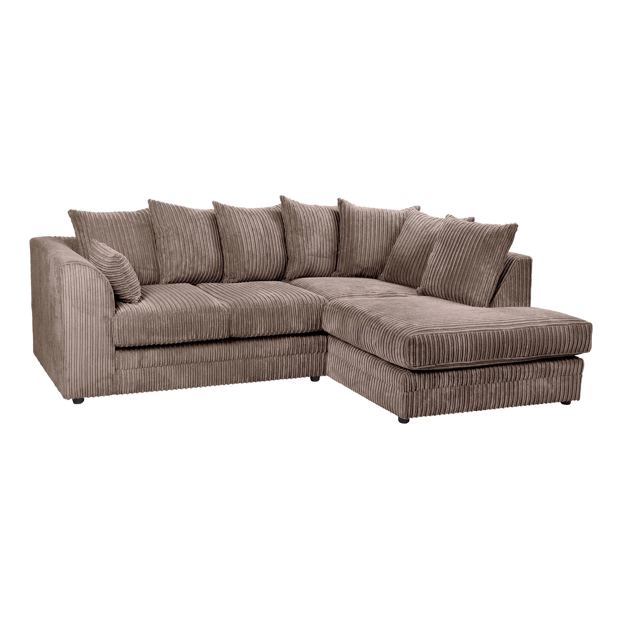 Dylan Jumbo Cord 4 Seater Fabric Corner Sofa in Chocolate Dylan Jumbo Cord 4 Seater Fabric Corner Sofa in Chocolate - Image 6