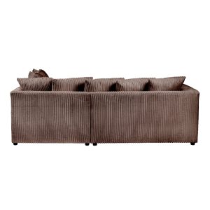 Dylan Jumbo Cord 4 Seater Fabric Corner Sofa in Chocolate Dylan Jumbo Cord 4 Seater Fabric Corner Sofa in Chocolate - Image 7