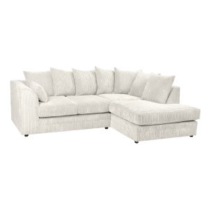 Dylan Jumbo Cord 4 Seater Fabric Corner Sofa in Cream Dylan Jumbo Cord 4 Seater Fabric Corner Sofa in Cream - Image 6