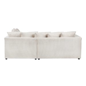 Dylan Jumbo Cord 4 Seater Fabric Corner Sofa in Cream Dylan Jumbo Cord 4 Seater Fabric Corner Sofa in Cream - Image 7