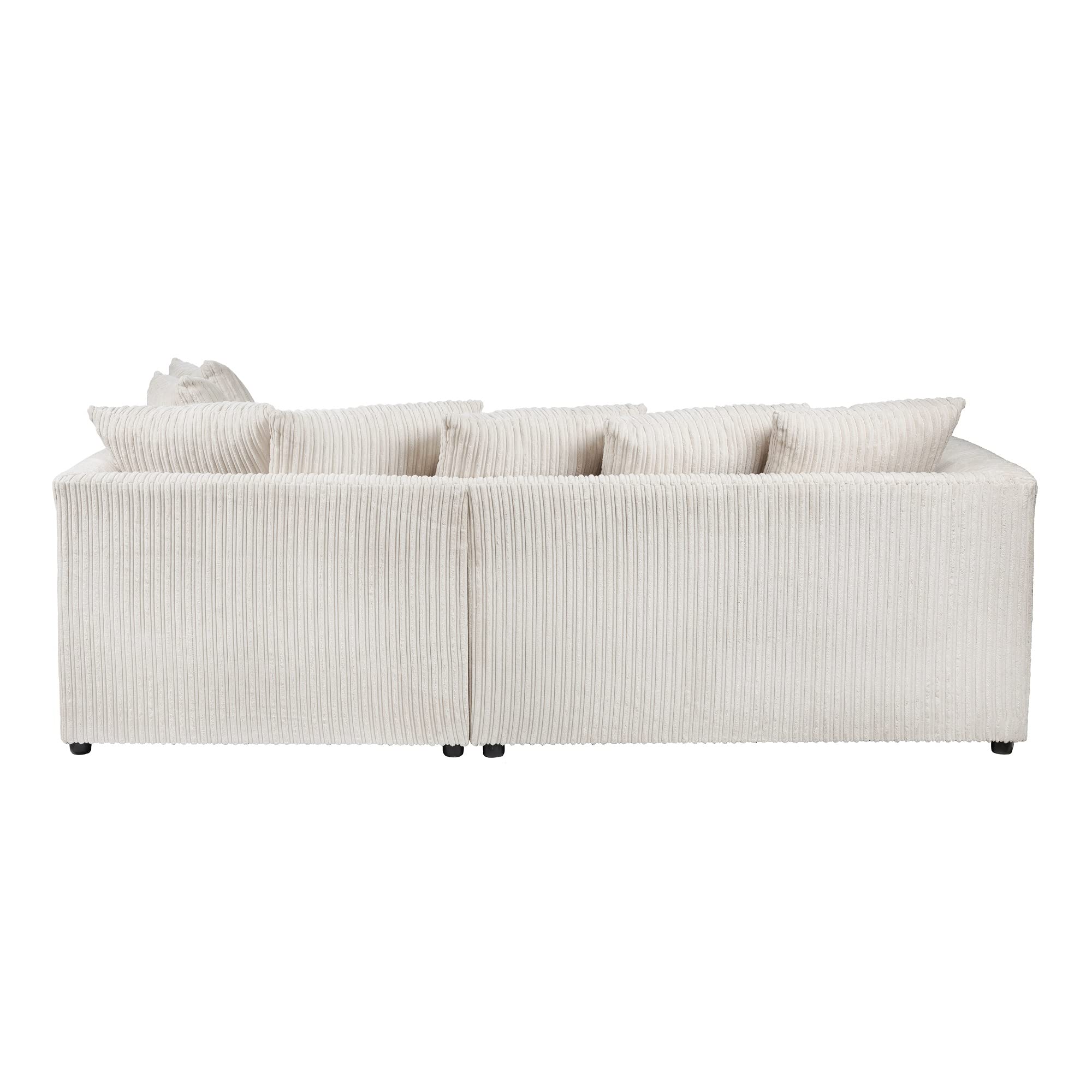 Dylan Jumbo Cord 4 Seater Fabric Corner Sofa in Cream Dylan Jumbo Cord 4 Seater Fabric Corner Sofa in Cream - Image 7