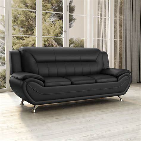 Eclipse Leather 3+2 Seater Sofa in Black Eclipse Leather 3+2 Seater Sofa in Black