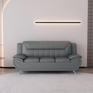 Eclipse Leather 3+2 Seater Sofa in Grey - Image 3