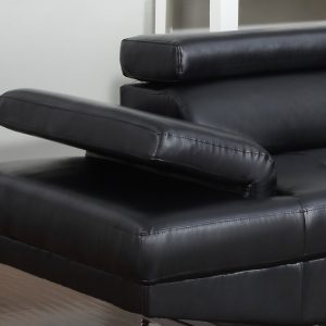 Fidenza Leather 4-5 Seater Corner Sofa in Black - Image 4