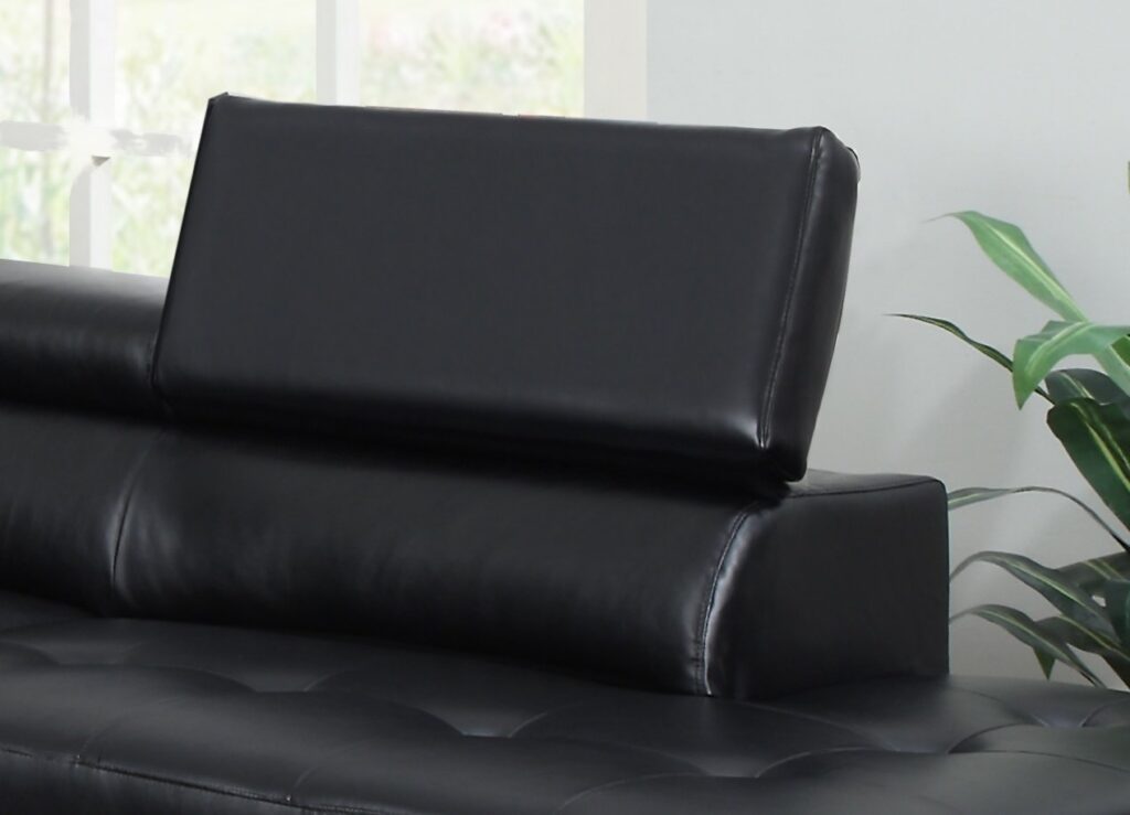 Fidenza Leather 4-5 Seater Corner Sofa in Black