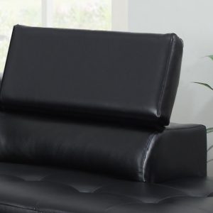 Fidenza Leather 4-5 Seater Corner Sofa in Black - Image 5
