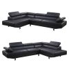 Fidenza Leather 4-5 Seater Corner Sofa in Black
