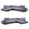 Fidenza Leather 4-5 Seater Corner Sofa in Grey