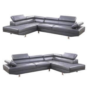 Fidenza Leather 4-5 Seater Corner Sofa in Grey