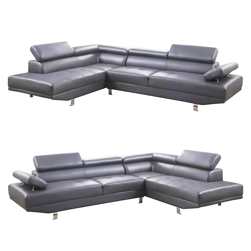 Fidenza Leather 4-5 Seater Corner Sofa in Grey Fidenza Leather 4-5 Seater Corner Sofa in Grey