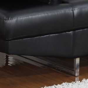 Fidenza Leather 4-5 Seater Corner Sofa in Black - Image 6