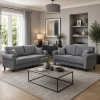 Genoa Velvet 3+2 Seater Sofa in Grey