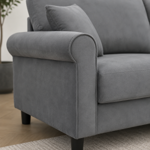 Genoa Velvet 3+2 Seater Sofa in Grey - Image 2