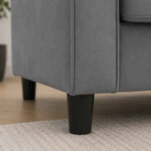 Genoa Velvet 3+2 Seater Sofa in Grey - Image 3