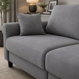 Genoa Velvet 3+2 Seater Sofa in Grey - Image 4