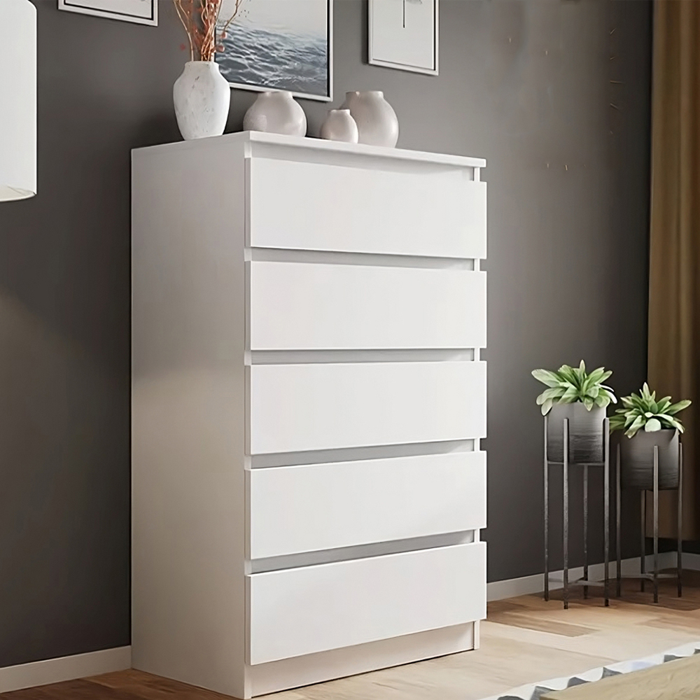 Carlton 5 Drawer Cabinet in Matt White