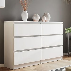 Carlton 6 Drawer Cabinet in Matt White