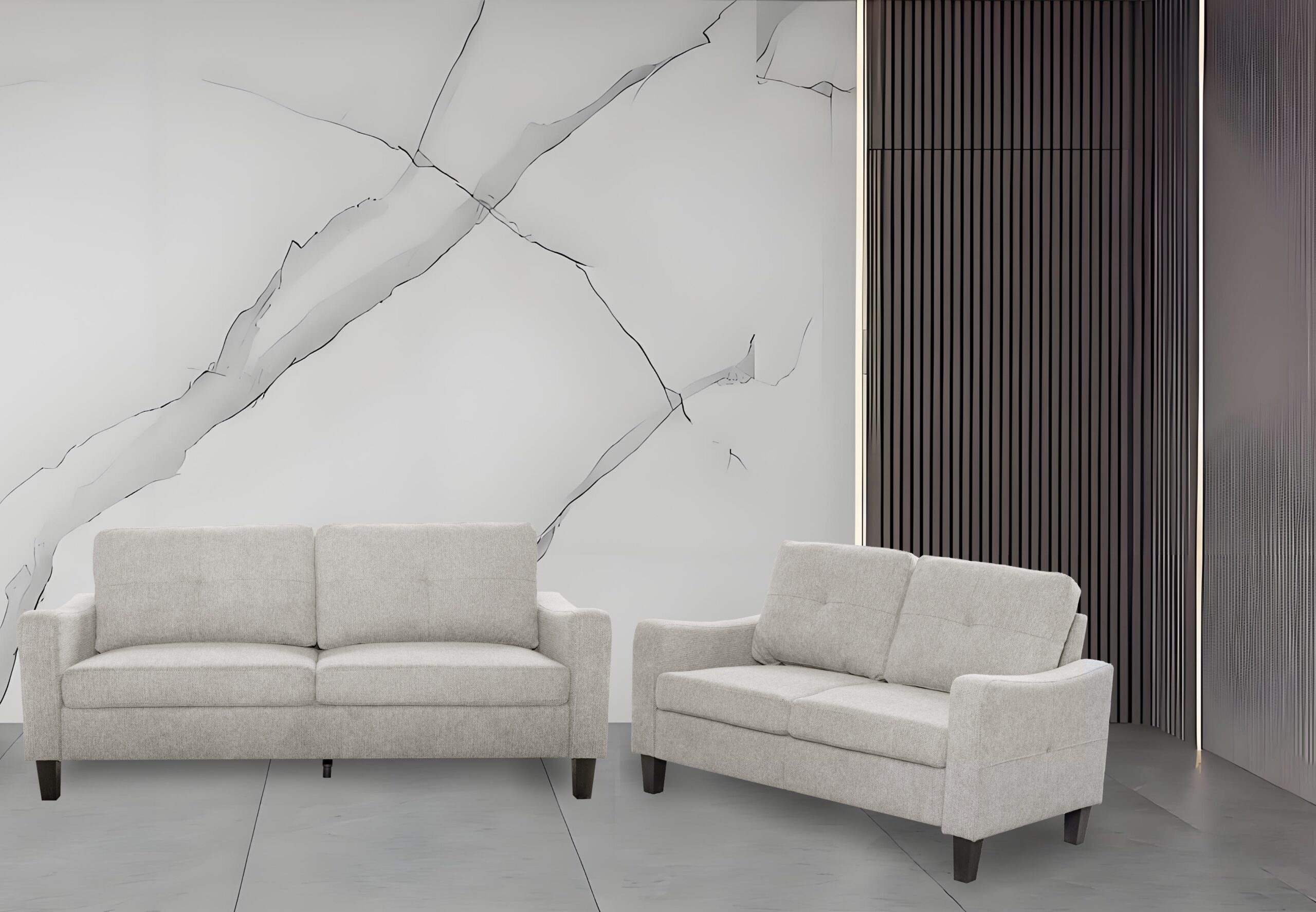 Berkley Linen 3+2 Seater Fabric Sofa in Beige Berkley Linen 3+2 Seater Fabric Sofa in Beige - Image 3