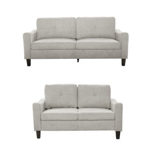 Berkley Linen 3+2 Seater Fabric Sofa in Beige