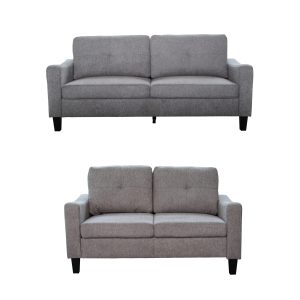 Berkley Linen 3+2 Seater Fabric Sofa in Grey