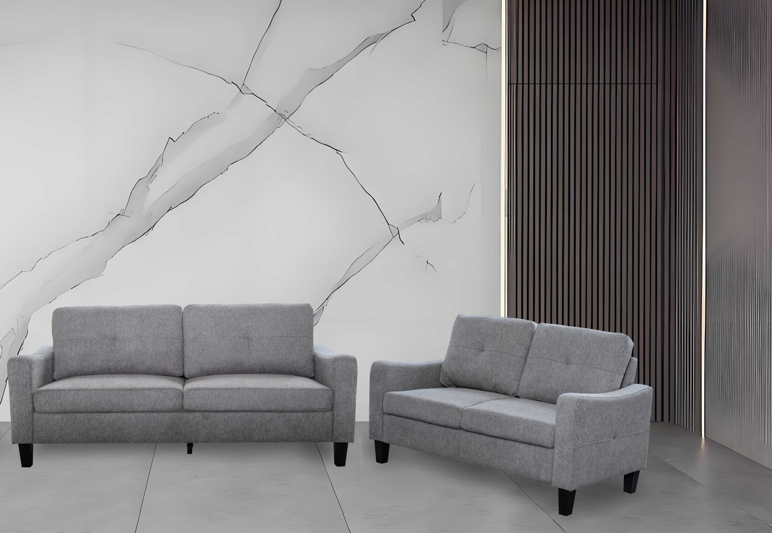 Berkley Linen 3+2 Seater Fabric Sofa in Grey Berkley Linen 3+2 Seater Fabric Sofa in Grey - Image 3