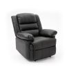 Lisbon Home Lounge Leather Manual Recliner Armchair in Black
