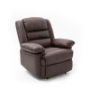 Lisbon Home Lounge Leather Manual Recliner Armchair in Brown