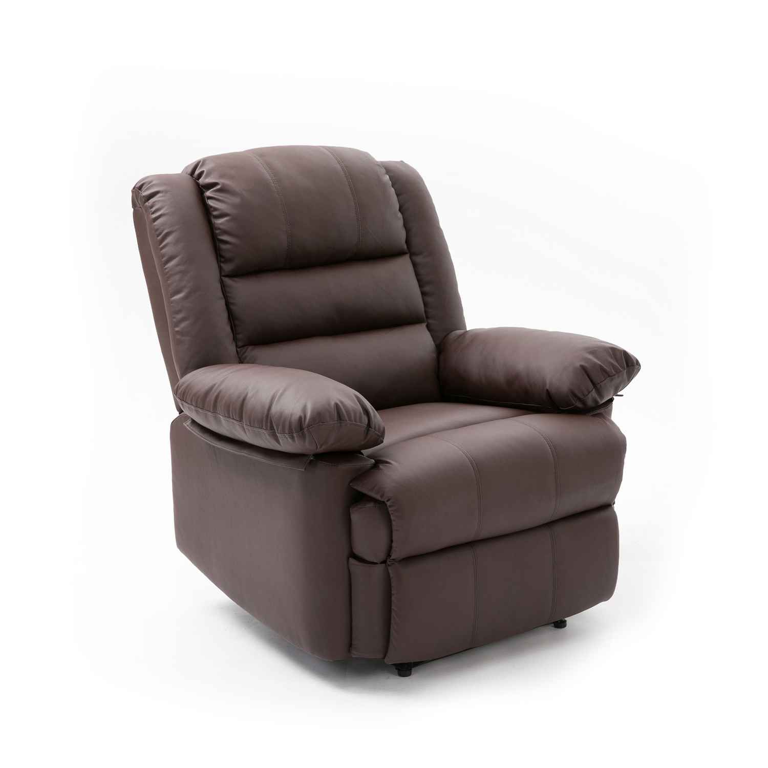 Lisbon Home Lounge Leather Manual Recliner Armchair in Brown Lisbon Home Lounge Leather Manual Recliner Armchair in Brown