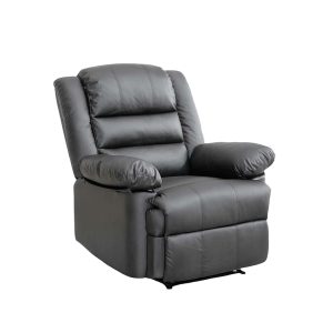 Lisbon Home Lounge Leather Manual Recliner Armchair in Grey