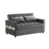 Madrid Velvet 2 Seater Pullout Sofa Bed in Grey