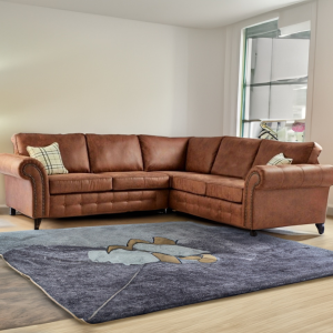 Alternative view of Oakland Suede 4-5 Seater Corner Sofa in Tan Brown Fabric