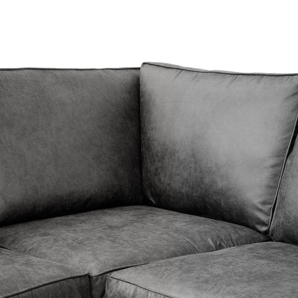 Oakland Suede 4-5 Seater Corner Sofa in Charcoal Black Fabric Oakland Suede 4-5 Seater Corner Sofa in Charcoal Black Fabric - Image 7