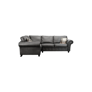 Oakland Suede 4-5 Seater Corner Sofa in Charcoal Black Fabric Oakland Suede 4-5 Seater Corner Sofa in Charcoal Black Fabric - Image 3