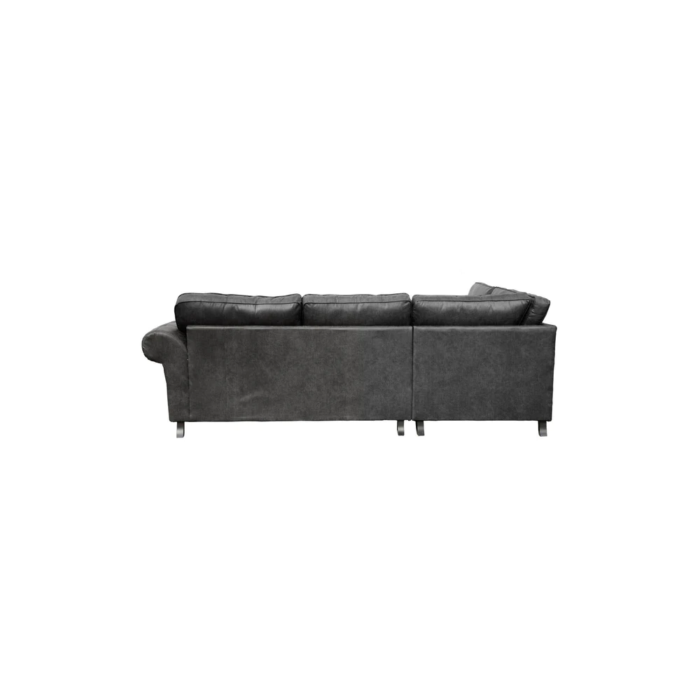 Oakland Suede 4-5 Seater Corner Sofa in Charcoal Black Fabric Oakland Suede 4-5 Seater Corner Sofa in Charcoal Black Fabric - Image 5