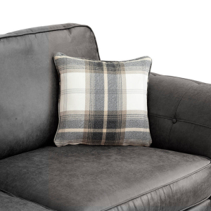 Oakland Suede Sofa 3+2 Seater Fabric Sofa in Charcoal Black - Image 6