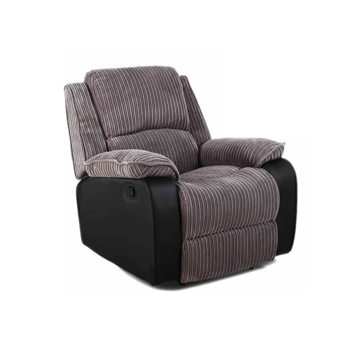 Preston Jumbo Cord Manual Recliner Armchair in Grey Preston Jumbo Cord Manual Recliner Armchair in Grey