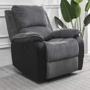 Preston Jumbo Cord Manual Recliner Armchair in Grey Preston Jumbo Cord Manual Recliner Armchair in Grey - Image 3