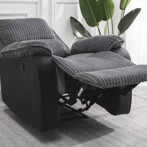 Preston Jumbo Cord Manual Recliner Armchair in Grey Preston Jumbo Cord Manual Recliner Armchair in Grey - Image 5