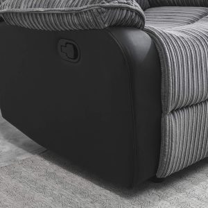 Preston Jumbo Cord Manual Recliner Armchair in Grey Preston Jumbo Cord Manual Recliner Armchair in Grey - Image 2
