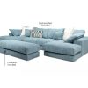 Rest Jumbo Cord Fabric Double Ended Chaise Sofa with Footstool in Sky Blue