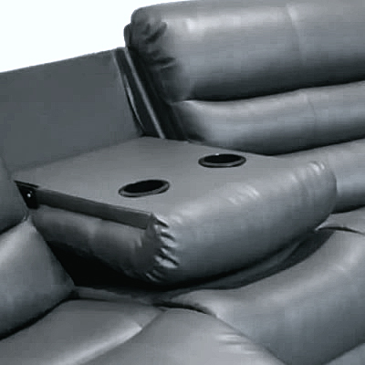 Roma Leather Grey 4-5 Seater Corner Recliner Sofa in Grey Roma Leather Grey 4-5 Seater Corner Recliner Sofa in Grey