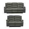 Roma Leather Grey Sofa 3+2 Seater Recliner Sofa in Grey