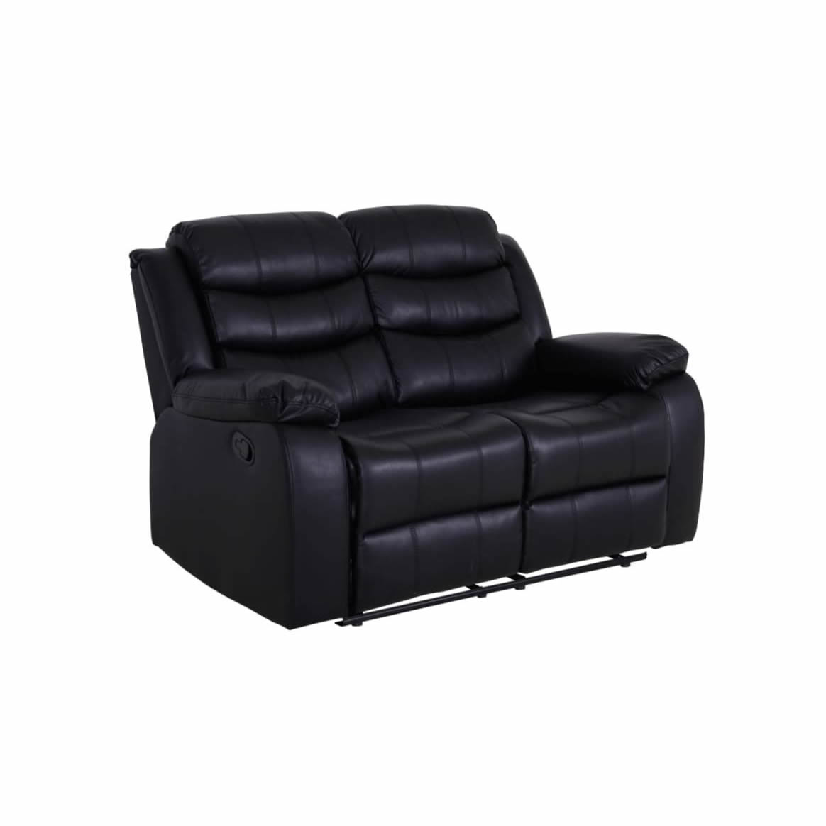 Roma Leather Black Sofa 3+2 Seater Recliner Sofa in Black Roma Leather Black Sofa 3+2 Seater Recliner Sofa in Black - Image 9