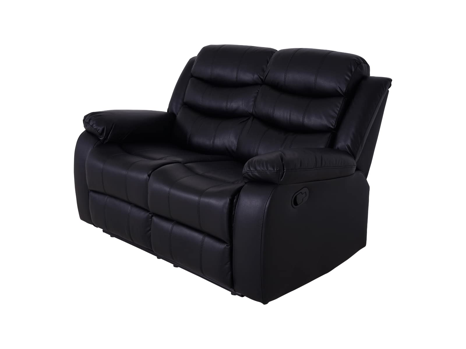 Roma Leather Black Sofa 3+2 Seater Recliner Sofa in Black Roma Leather Black Sofa 3+2 Seater Recliner Sofa in Black - Image 12