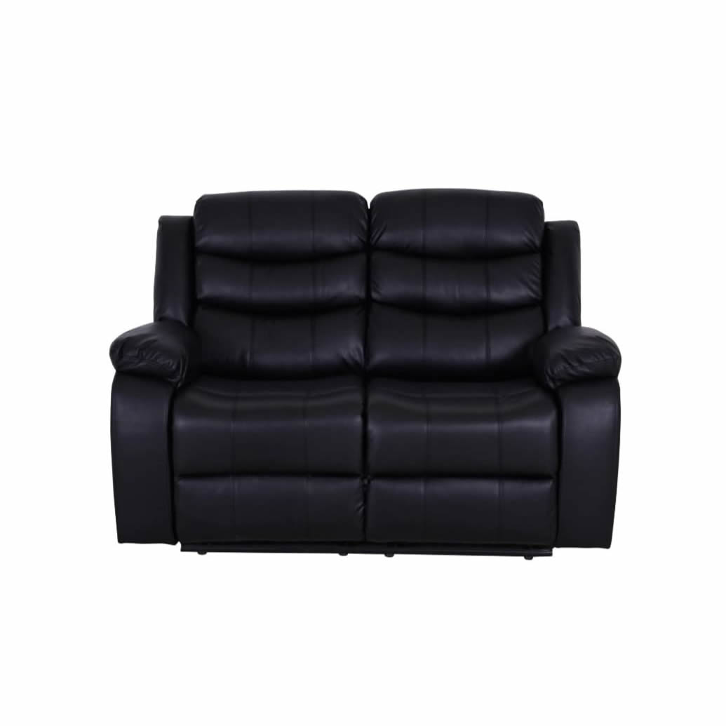 Roma Leather Black Sofa 3+2 Seater Recliner Sofa in Black Roma Leather Black Sofa 3+2 Seater Recliner Sofa in Black - Image 8