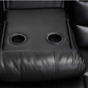 Roma Leather Black 4-5 Seater Corner Recliner Sofa in Black Roma Leather Black 4-5 Seater Corner Recliner Sofa in Black - Image 6