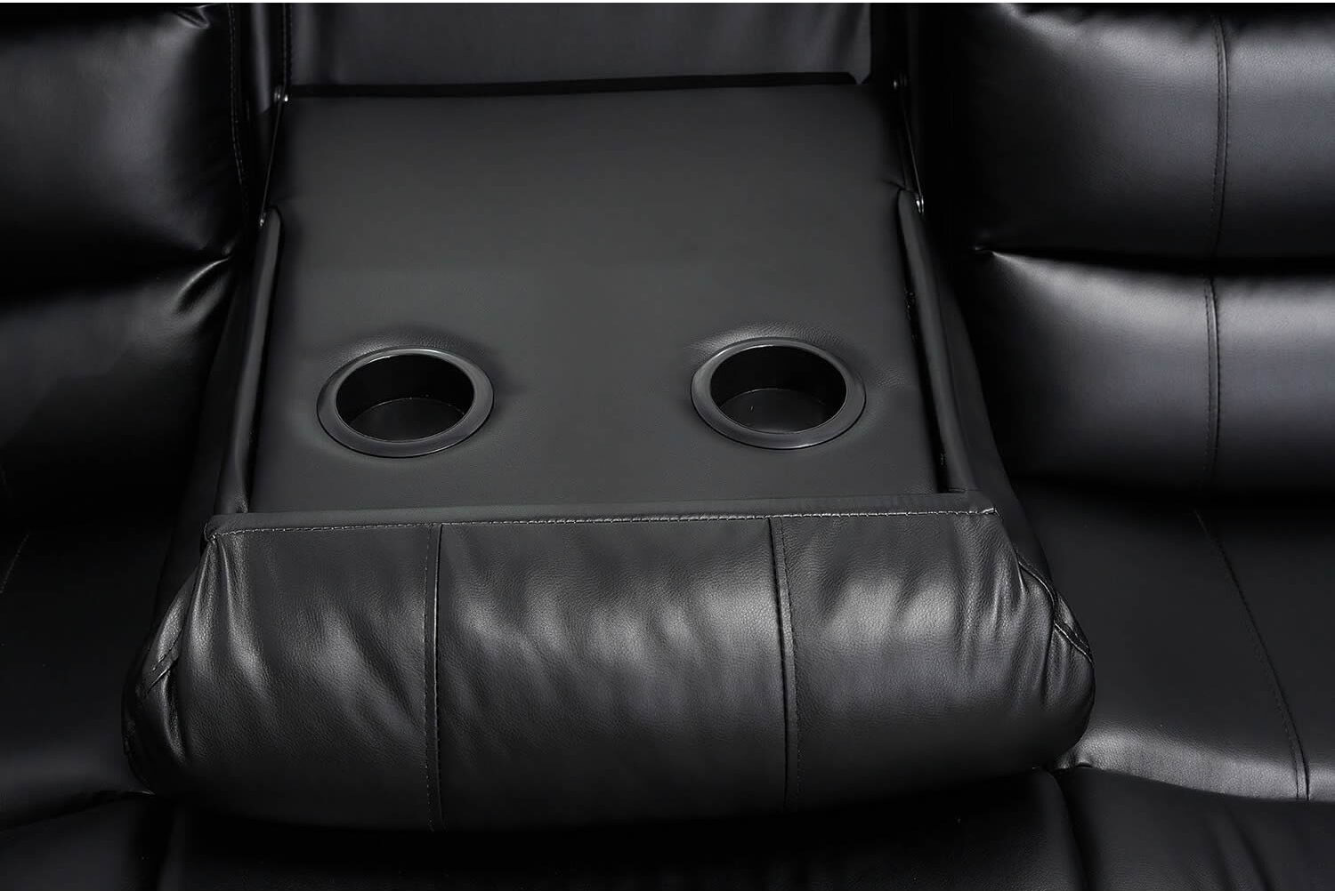 Roma Leather Black 4-5 Seater Corner Recliner Sofa in Black Roma Leather Black 4-5 Seater Corner Recliner Sofa in Black - Image 6