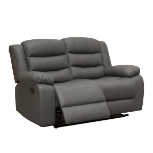 Roma Leather Grey Sofa 3+2 Seater Recliner Sofa in Grey - Image 9