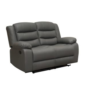 Roma Leather Grey Sofa 3+2 Seater Recliner Sofa in Grey - Image 8